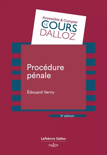 Procédure pénale 9ed - Édouard Verny - Groupe Lefebvre Dalloz