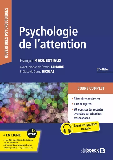 Psychologie de l'attention - François Maquestiaux, Patrick Lemaire - De Boeck Supérieur