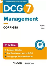 DCG 7 - Management - Corrigés - 3e éd.