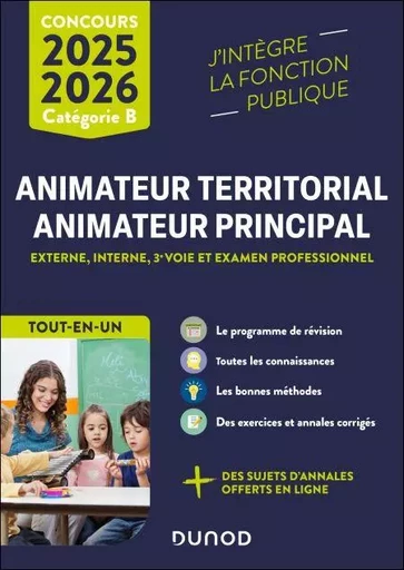 Concours Animateur territorial, animateur principal - 2025-2026 - Stéphane Voisin, Sandrine Dumont, Yann Guégan, Odile Meyer, Jean-Marie Mignon - Dunod