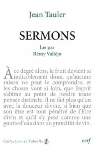 JEAN TAULER : SERMONS -  VALLEJO REMY - Editions du Cerf