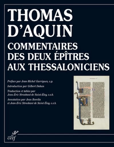 COMMENTAIRES DES DEUX ÉPÎTRES AUX THESSALONICIENS -  Thomas d'Aquin - Editions du Cerf