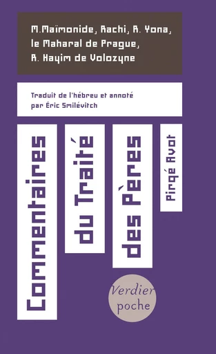 Commentaires du traité des pères -  Collectif - Editions Verdier