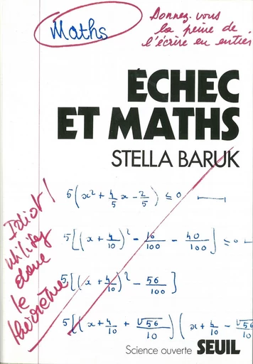 Echec et Maths - Stella Baruk - Editions du Seuil