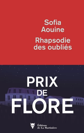 Rhapsodie des oubliés - Prix de Flore 2019 - Sofia Aouine - Editions de la Martinière