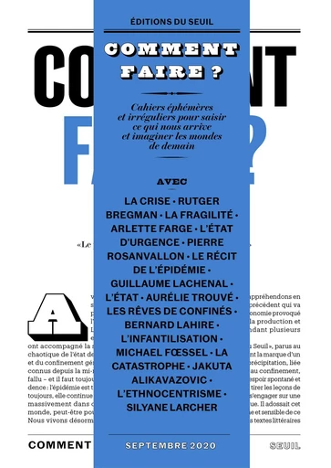 Comment faire ? -  Collectif - Editions du Seuil