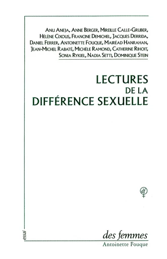 Lectures de la différence sexuelle -  Collectif - Des femmes