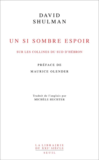 Un si sombre espoir - David Shulman - Seuil