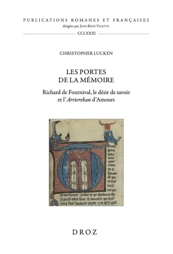 Les portes de la mémoire - Christopher Lucken - Librairie Droz