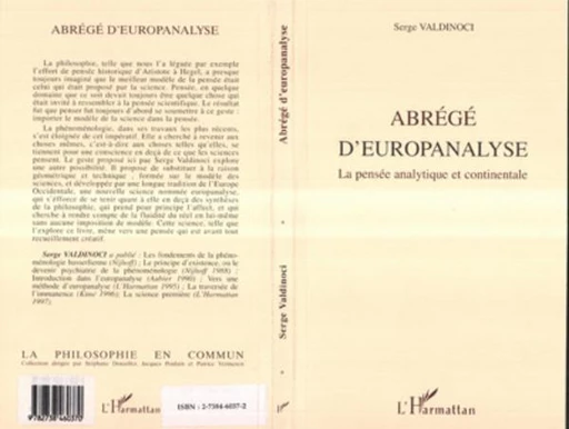 Abrégé d'europanalyse -  Valdinoci serge - Editions L'Harmattan