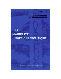 Études françaises. Volume 16, numéros 3-4, octobre 1980