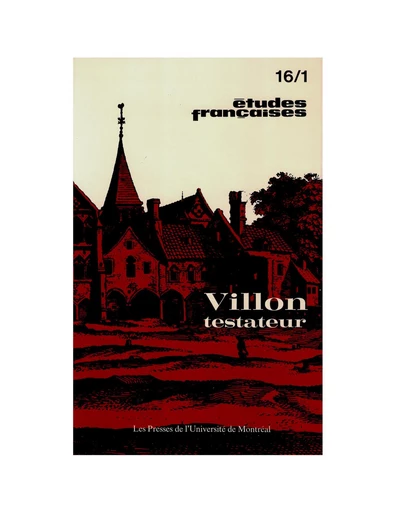 Études françaises. Volume 16, numéro 1, avril 1980 - Jean-Marcel Paquette, Jean-Charles Payen, Heinz Weinmann, Paul Barrette, Ionela Manolesco - Les Presses de l’Université de Montréal - Études françaises