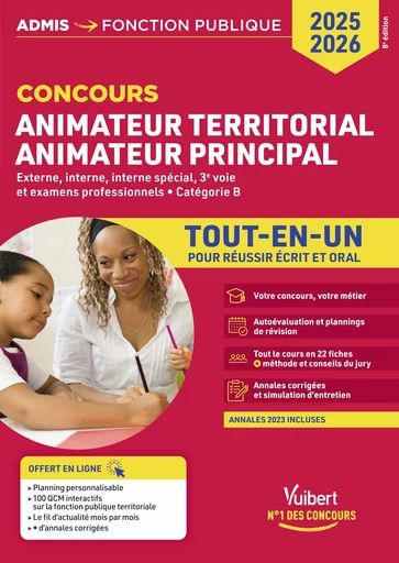 Concours Animateur territorial et Animateur principal - Catégorie B - Tout-en-un - Olivier Bellégo - Vuibert