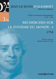 Oeuvres complètes de Jean Le Rond d'Alembert