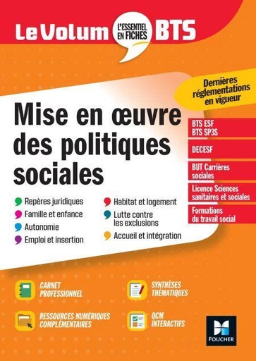 Le Volum' BTS - Mise en oeuvre des politiques sociales - 7e édition - Révision - Vincent Chevreux, Maud Ehrhard, Benoit Godiard, Juliette Hontebeyrie, Patrick Lescarcelle, Dominique Rauscher - Foucher