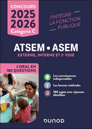 Concours ATSEM/ASEM L'oral en 180 questions 2025-2026 - Corinne Pelletier - Dunod