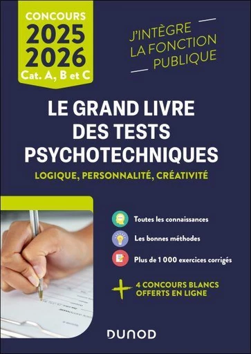 Le Grand Livre des tests psychotechniques 2025-2026 - Bernard Myers, Benoît Priet, Dominique Souder, Corinne Pelletier - Dunod