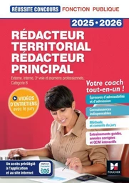 Réussite Concours - Rédacteur territorial/principal - 2025-2026 - Préparation complète