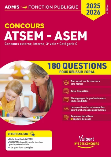 Concours ATSEM et ASEM - Catégorie C - 180 questions pour réussir l'oral - Élodie Laplace - Vuibert