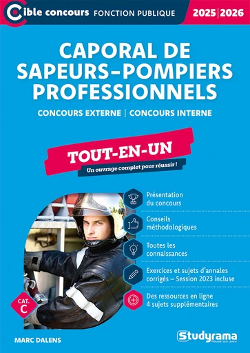 Caporal de sapeurs-pompiers professionnels - Tout-en-un - Catégorie C - Édition 2025-2026 - Marc Dalens - Studyrama