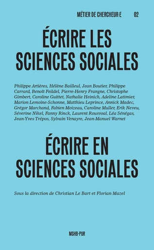 Écrire les sciences sociales, écrire en sciences sociales -  - Presses universitaires de Rennes